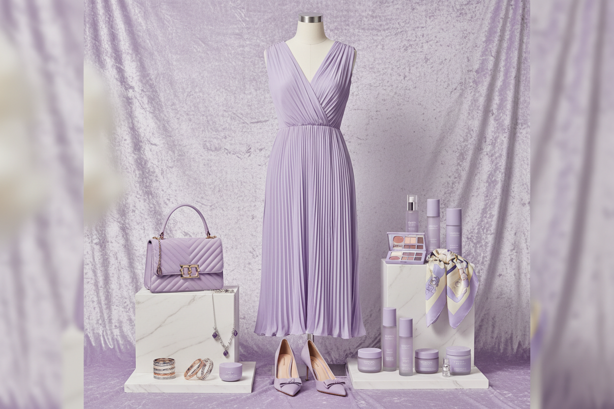 Ek imave generate karo jisme theme livht purpel ho or womens k products ho