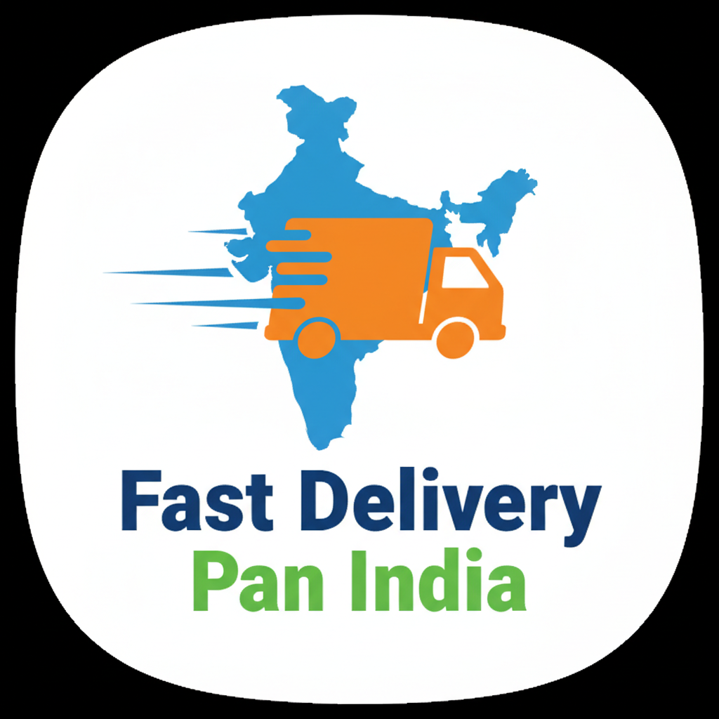 fast delivery pan india icon with text in png